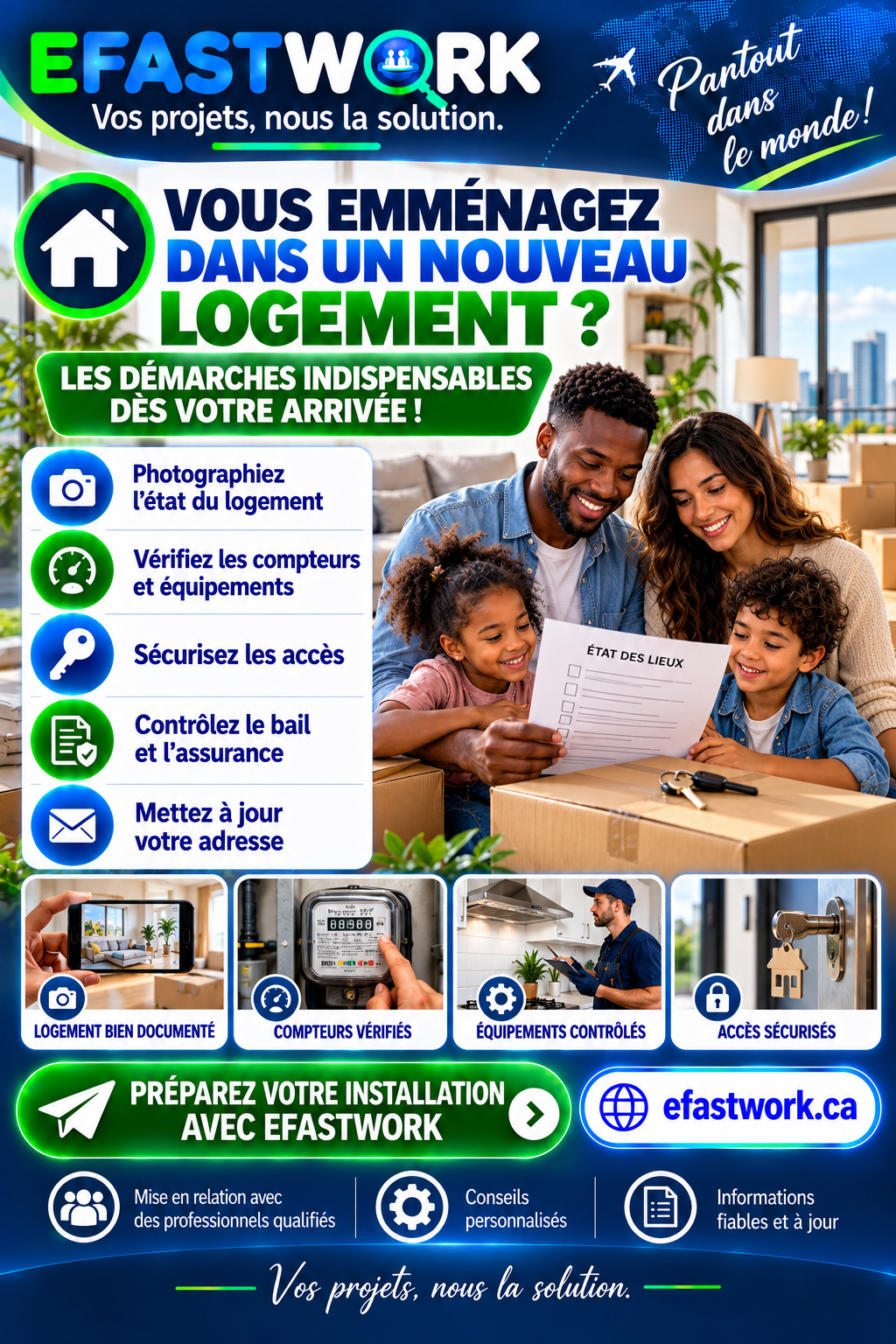 Vous emménagez dans un nouveau logement ? Voici les démarches indispensables à effectuer dès votre arrivée !