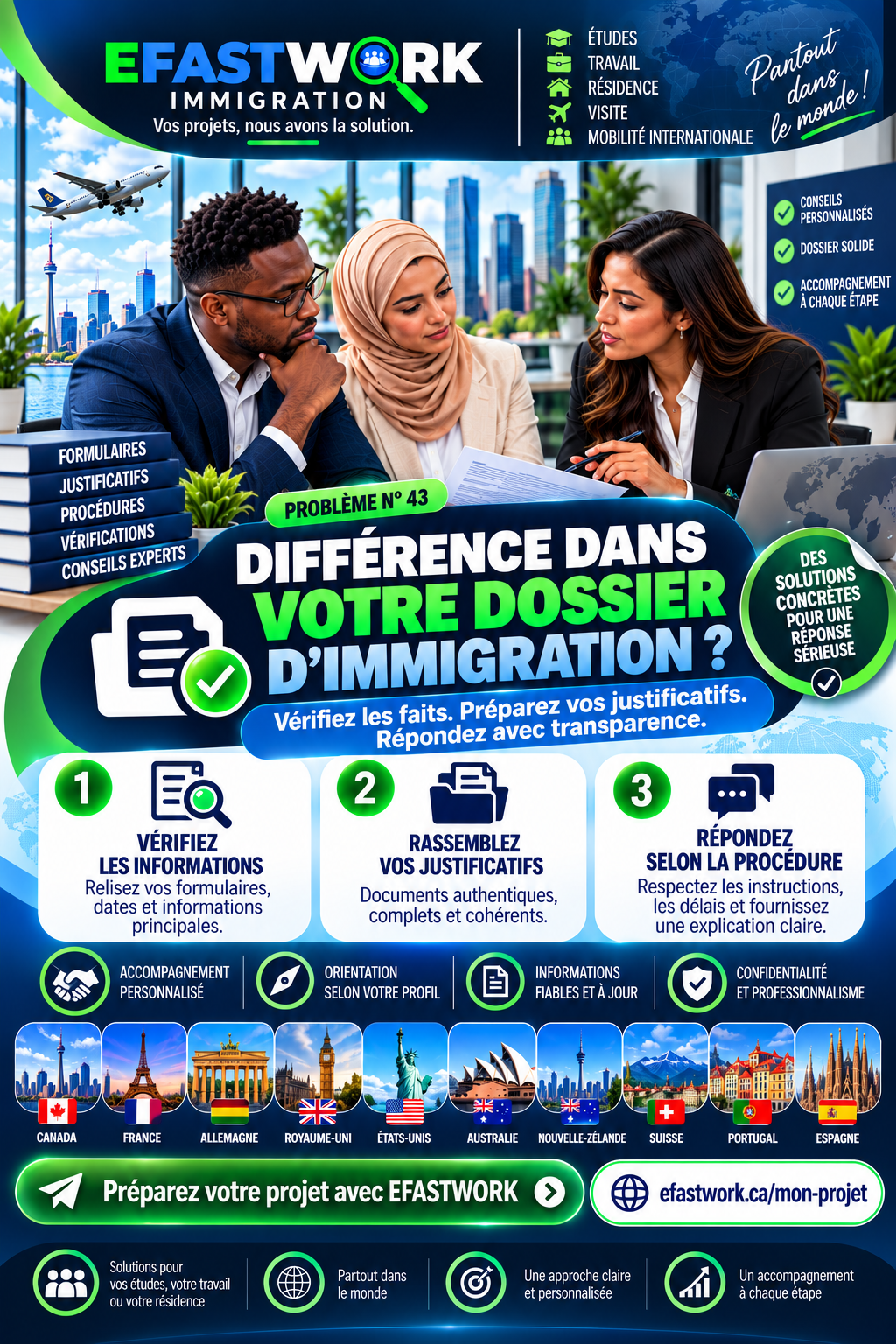 🌍 IMMIGRATION : COMMENT JUSTIFIER UNE DIFFÉRENCE ENTRE LES INFORMATIONS DÉCLARÉES ET CELLES RÉVÉLÉES LORS DES VÉRIFICATIONS OFFICIELLES ?