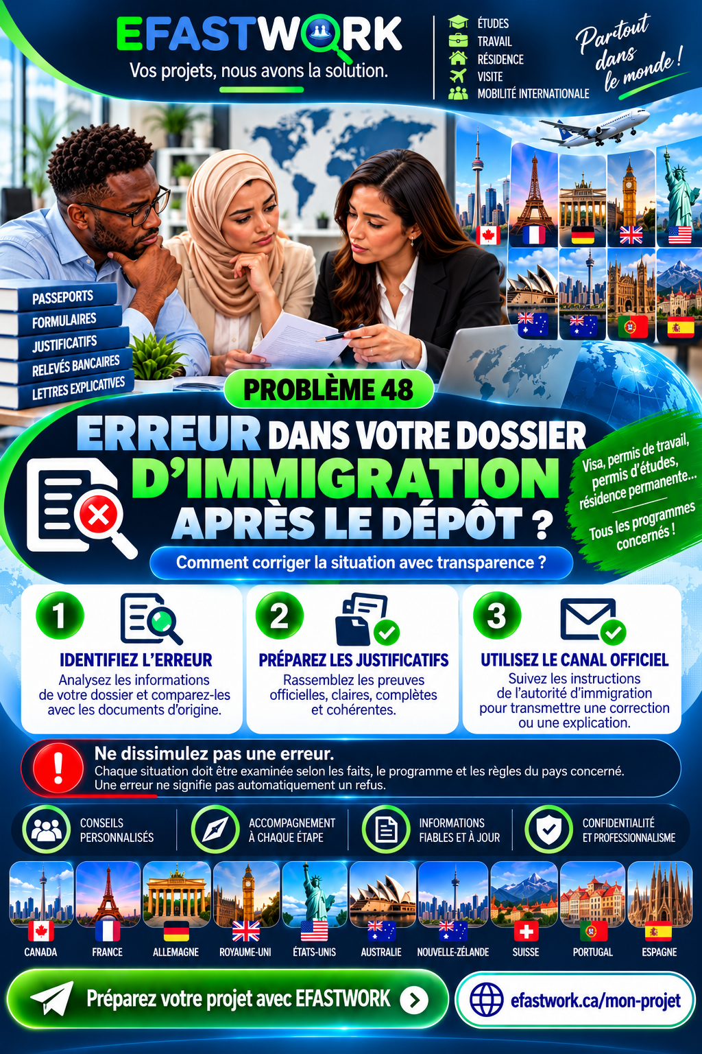 🌍 PROBLÈME 48 : ERREUR DANS VOTRE DOSSIER D’IMMIGRATION APRÈS LE DÉPÔT ? 🇨🇦