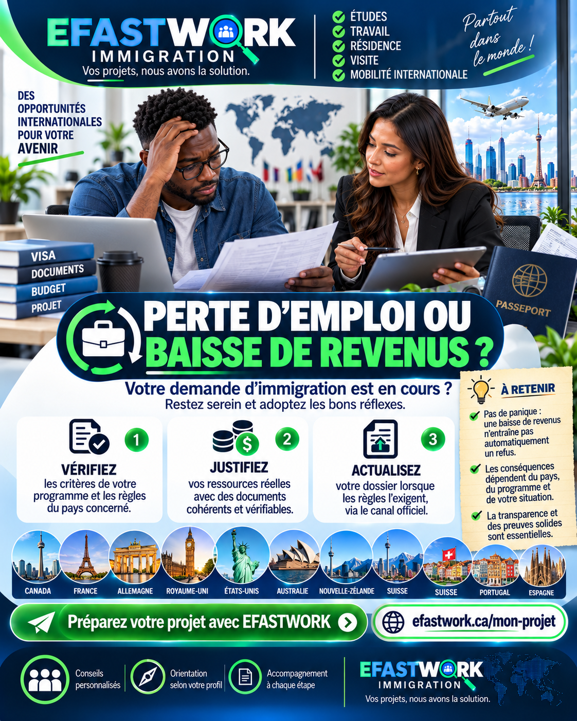 📢 Immigration : comment justifier une baisse de revenu ou une perte d’emploi pendant le traitement d’une demande de visa ?